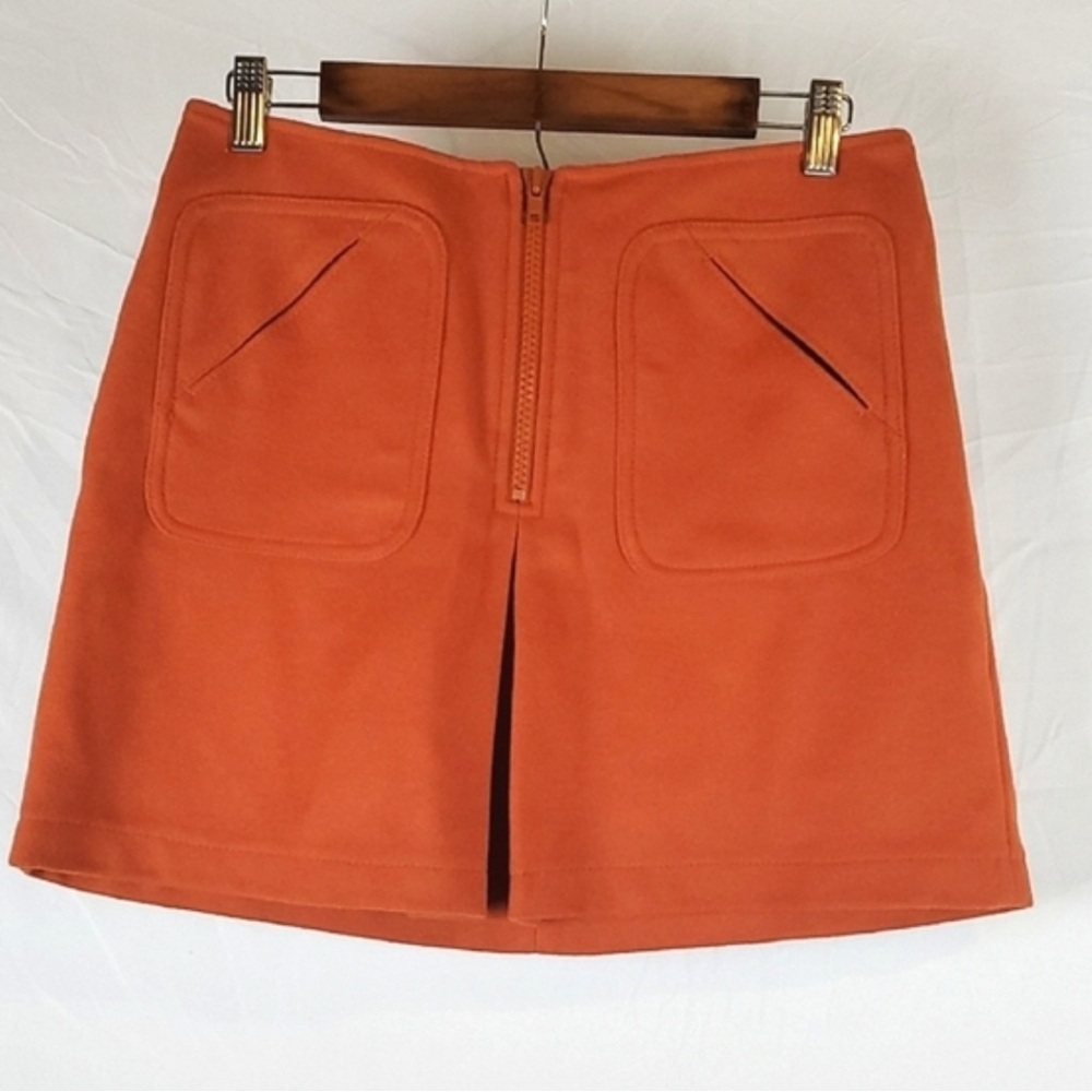 🔵GAP Burnt Orange Wool Ready To Wear Mini Skirt - Picture 5 of 12